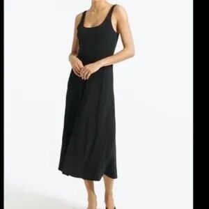 J.Crew Scoopneck A-line midi dress matte jersey XS Black NWT